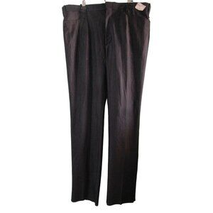 Mesquite by Niver Mens Western Wear Pants Black Stripe Textured New Unhemed 44